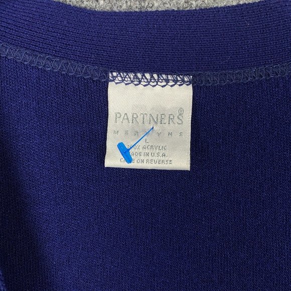 Vintage Partners Mervyns Cardigan Women's Large Blue Sleeveless 100% Acrylic - Picture 3 of 9